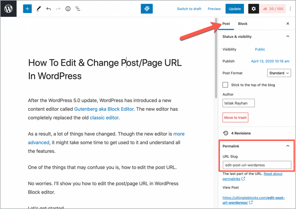 how-to-edit-change-post-page-url-in-wordpress