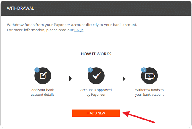 Add Bank Account to Payoneer