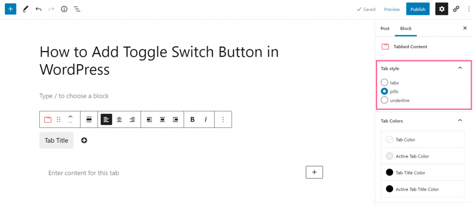 How to Add Toggle Switch Button in WordPress