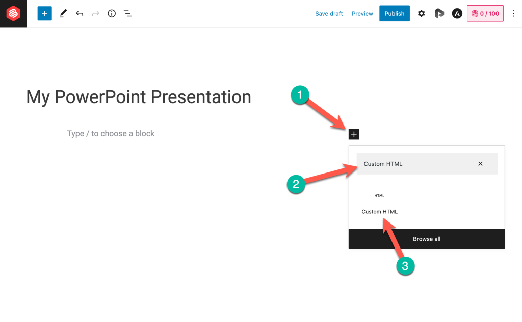 add powerpoint presentation to website