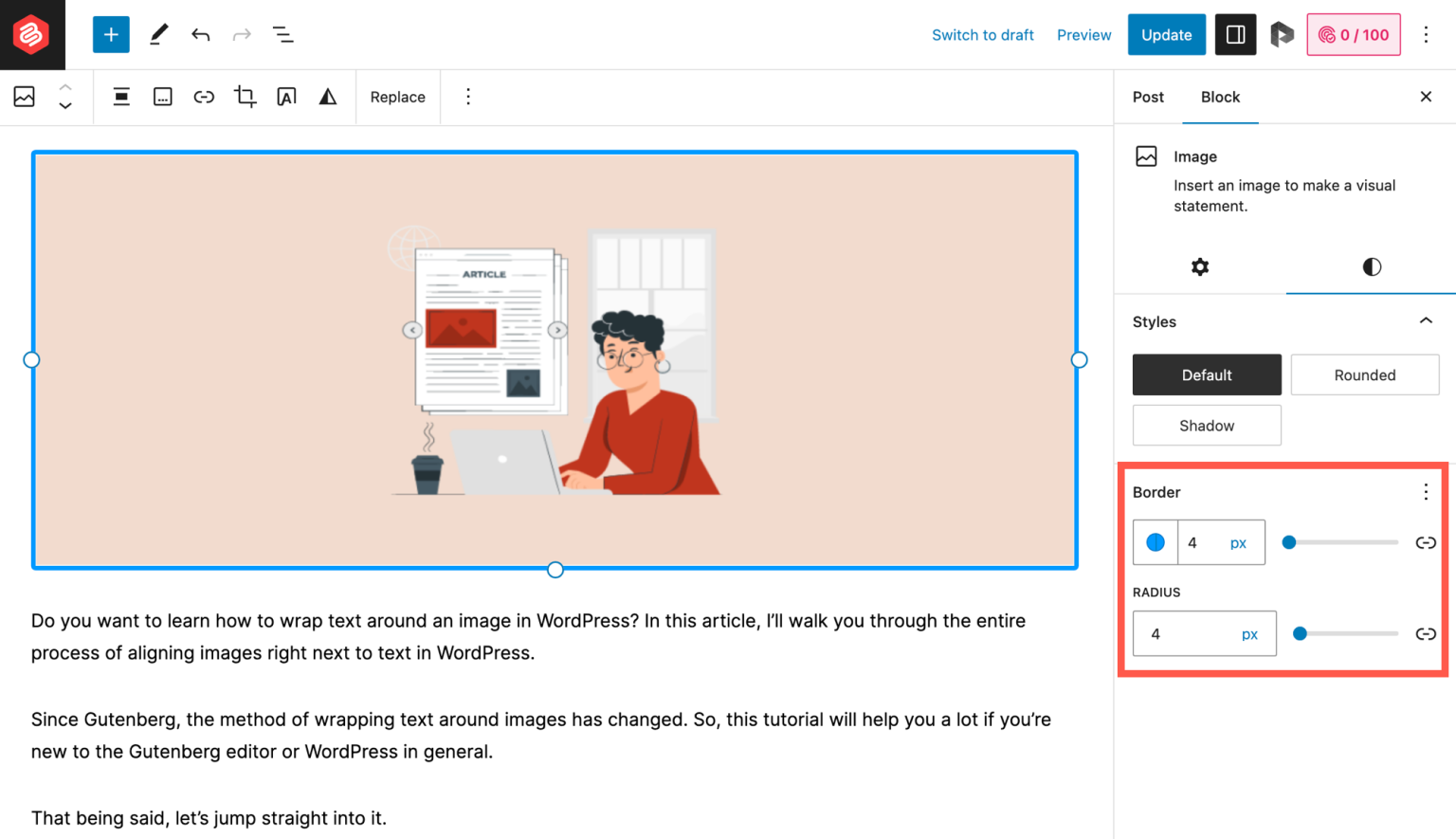 How to Add a Border Around an Image in WordPress