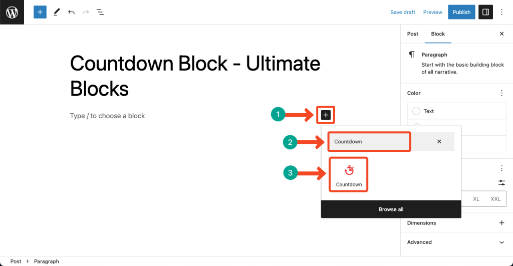 How to Use the Countdown Block - Ultimate Blocks