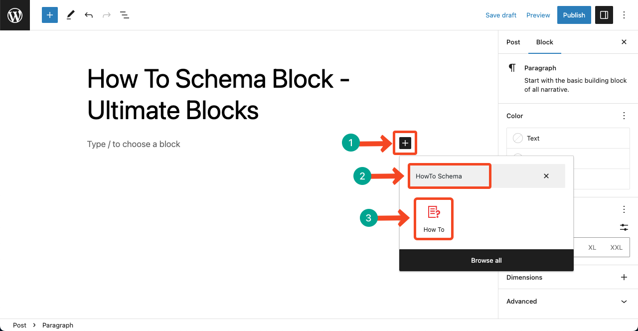 Add the HowTo Schema Block