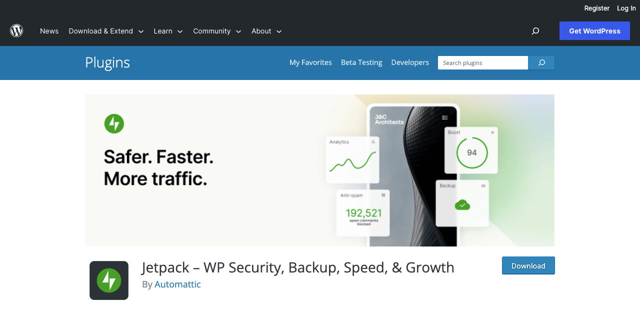 Jetpack WordPress Security Plugin