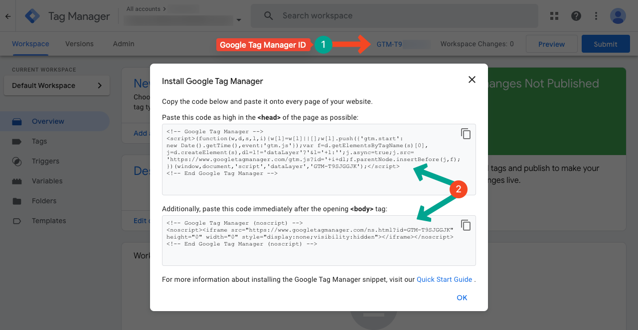 Google Tag Manager Codes