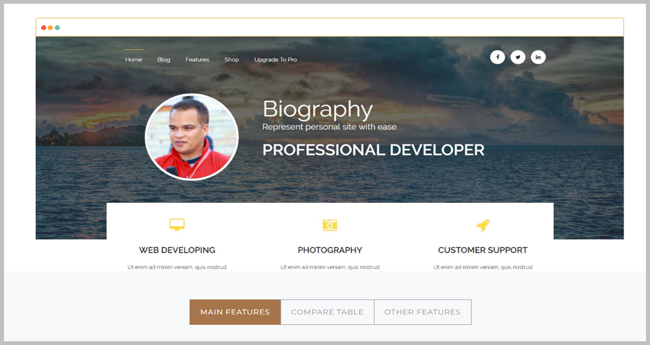 biography website template free download