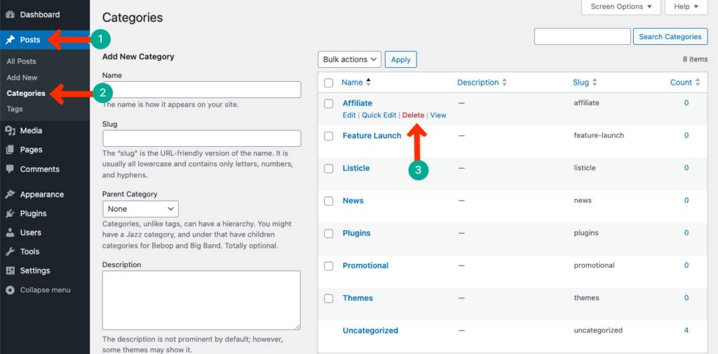 How to Delete Categories in WordPress (2 Methods)