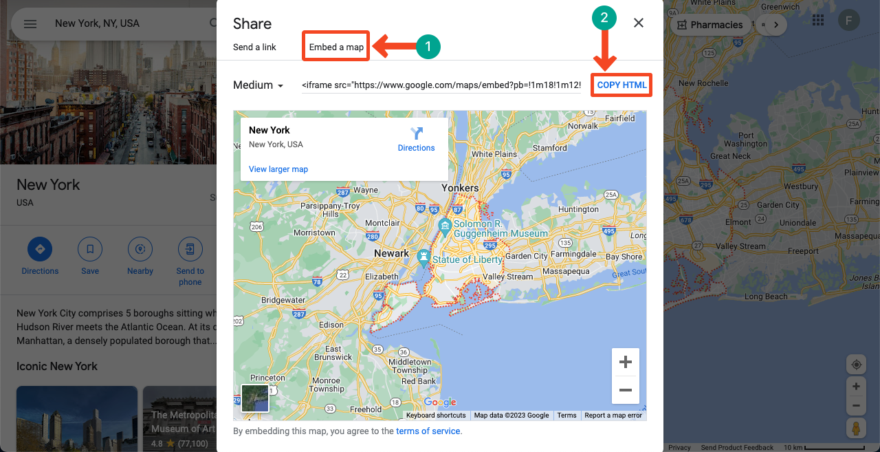 Get the HTML code of Google Map