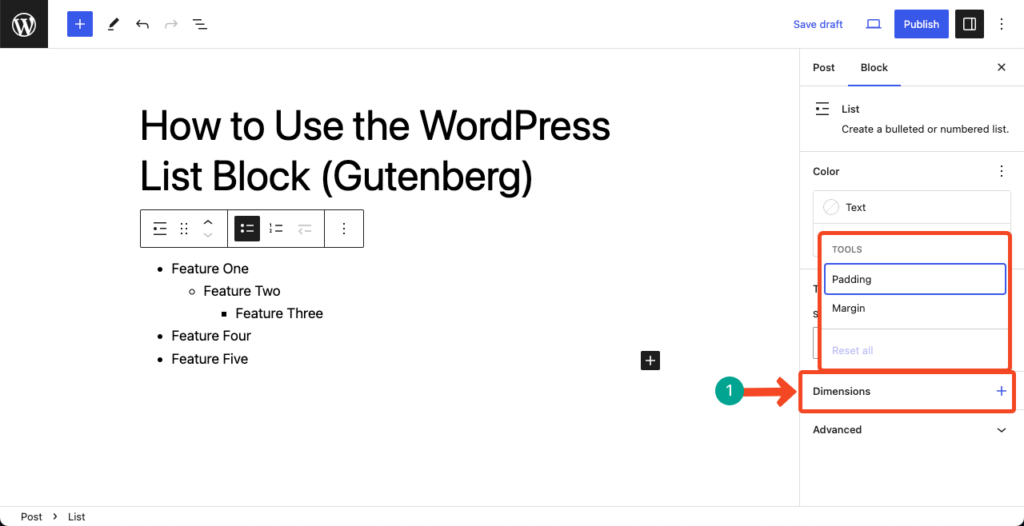 How to Use the WordPress List Block (Gutenberg)