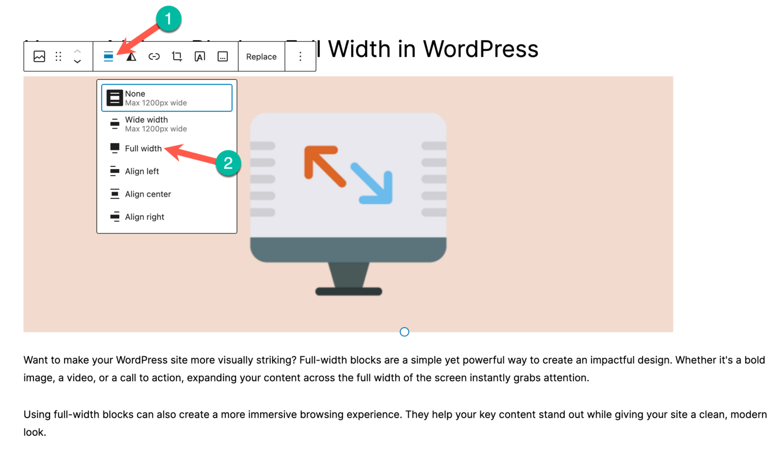 How to Make a Block Full Width in WordPress