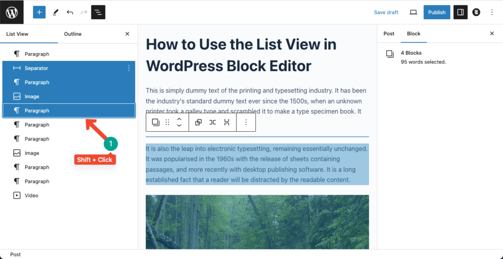 How to Use the List View in WordPress Block Editor