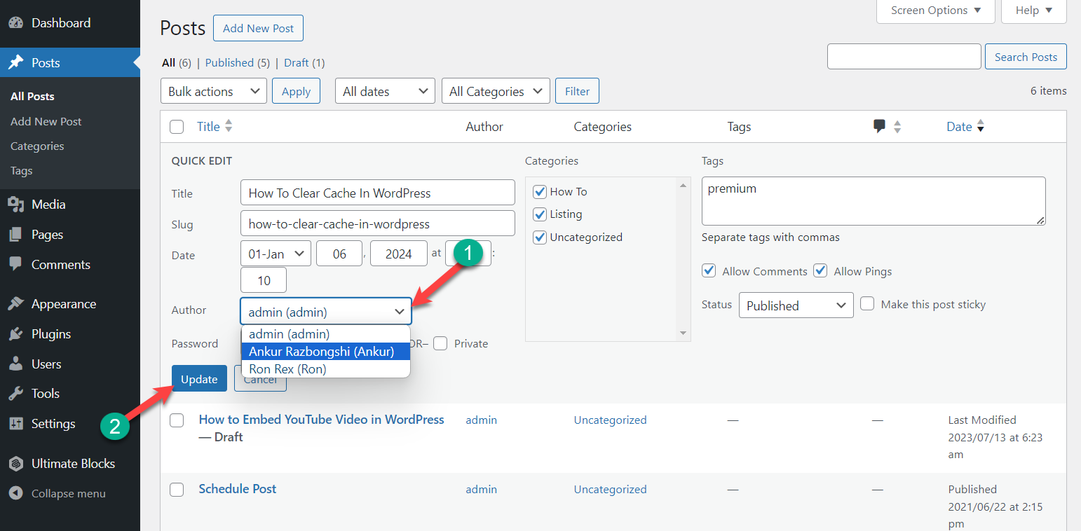 How to Change The Author of a Post in WordPress