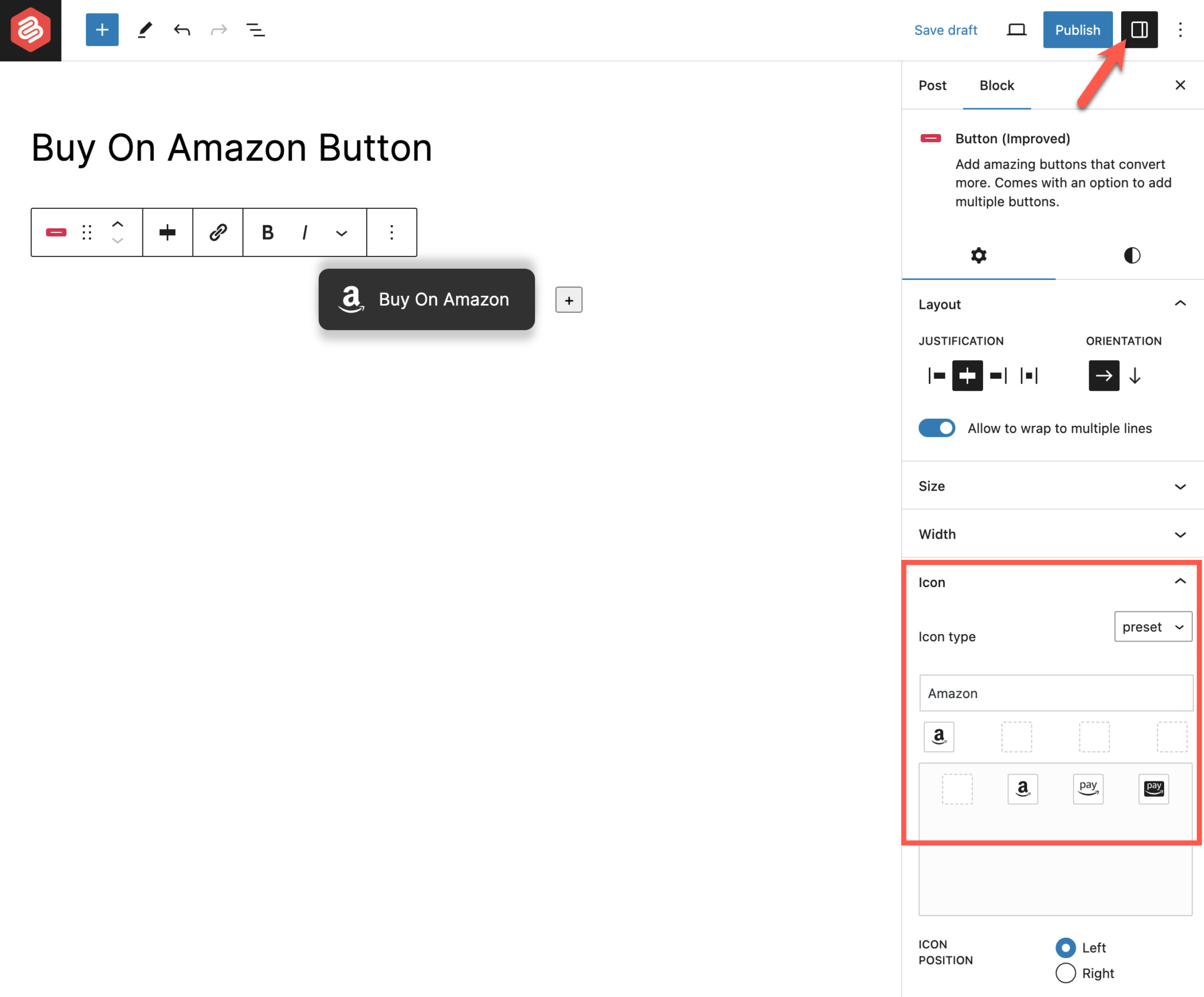 How To Add "Buy On Amazon" Button In WordPress Ultimate Blocks