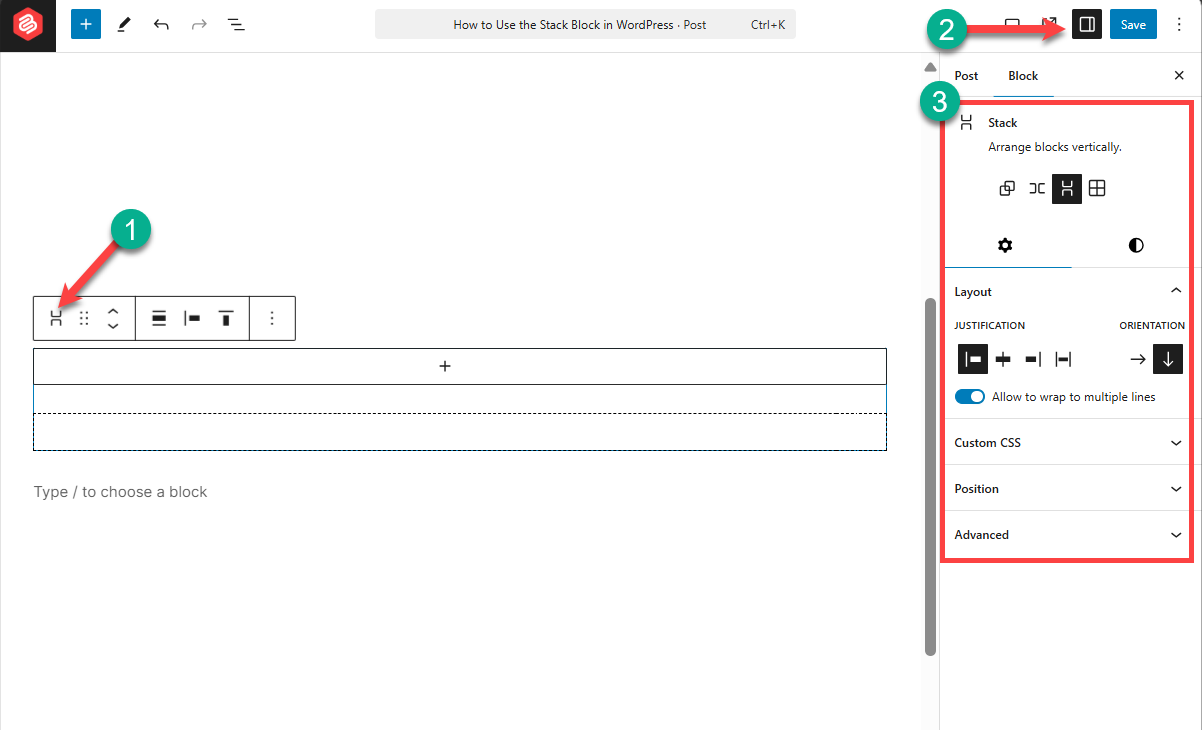 How to Use the Stack Block in WordPress
