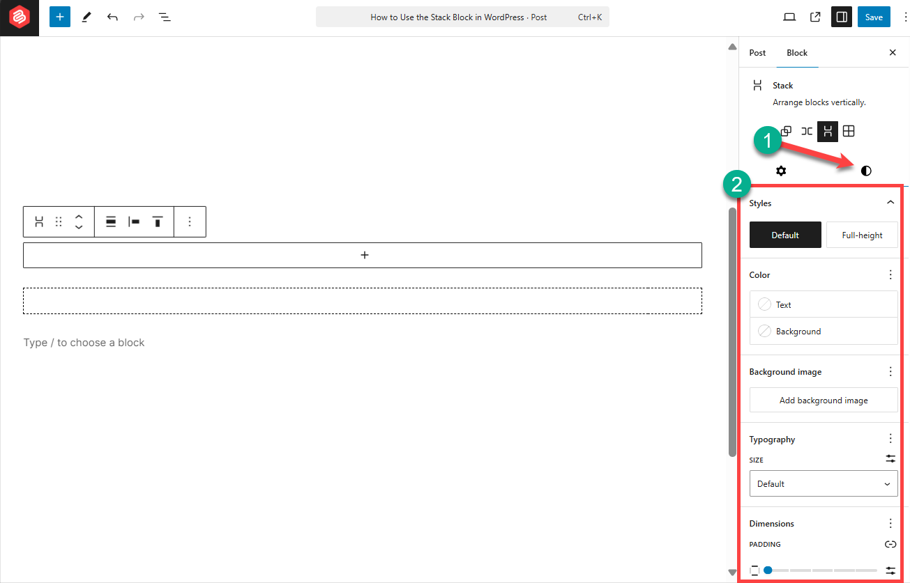 How to Use the Stack Block in WordPress